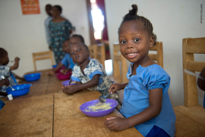 Schulkind in Lesotho