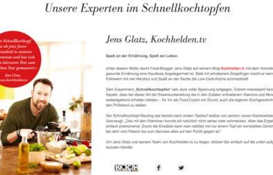 Fissler stellt den Kochhelden-Blog auf seiner Homepage vor