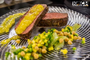 Kicherbsensalat mit Roastbeef und Mangodip - www.kochhelden.tv