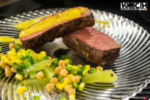 Kicherbsensalat mit Roastbeef und Mangodip - www.kochhelden.tv