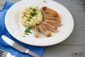 Blumenkohl-Risotto mit Sous vide Iberico Schwein - www-kochhelden.tv