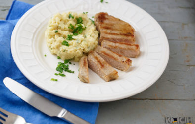 Blumenkohl-Risotto mit Sous vide Iberico Schwein - www-kochhelden.tv