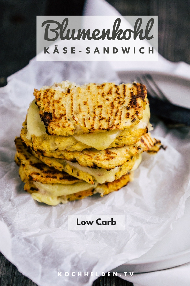 LowCarb-Blumenkohl-Käse-Sandwich - www.kochhelden.tv